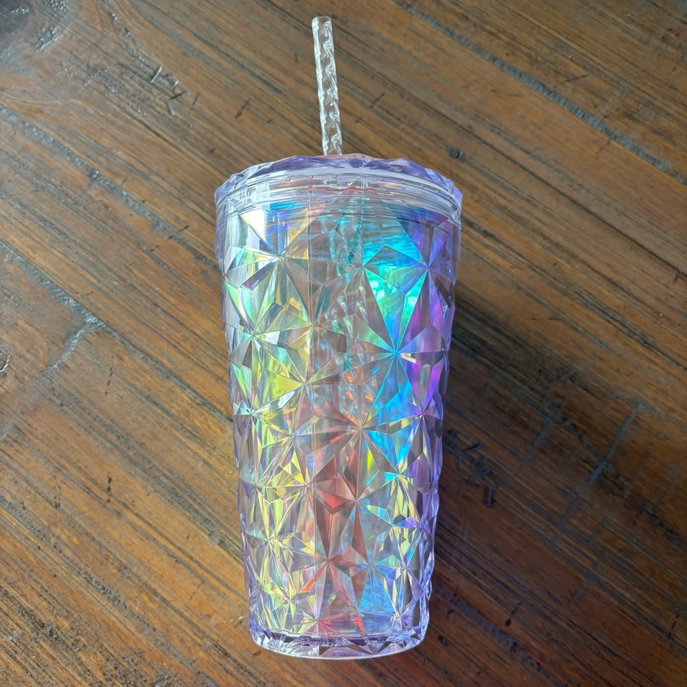 Starbucks 2023 Iridescent Holographic Diamond Prism 16 ounce Tumbler with Straw - Picture 3 of 15